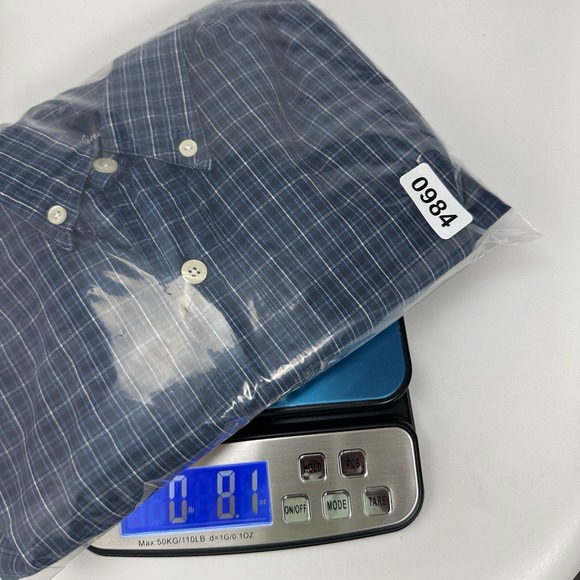 Catalina Shirt Men XL Short Sleeve‎ Navy Blue Button Down Plaid Retro Preppy - Picture 11 of 11